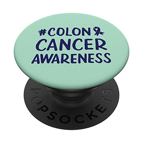 Hashtag Colon Cancer Awareness Month Colon Cancer Gifts PopSockets Grip and Stand for Phones and Tablets