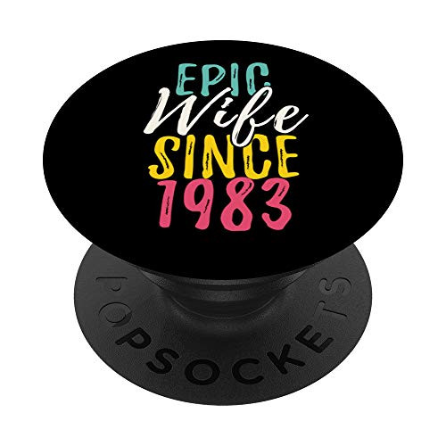 Epic Wife Since 1983 - 37th Wedding Anniversary Gift For Her PopSockets PopGrip Swappable Grip for Phones and Tablets