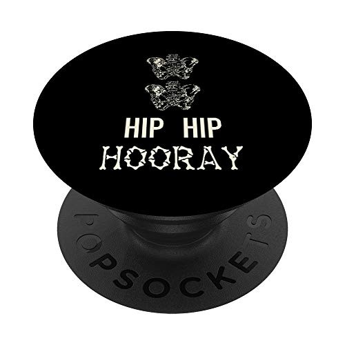 Hip Hip Hooray Funny Bone Pun Skeleton Dad Joke Fathers Day PopSockets Grip and Stand for Phones and Tablets