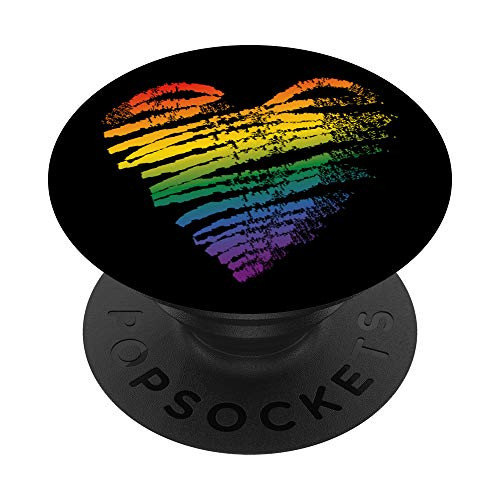 LGBT Gay Pride Heart Flag Pride Month Gift PopSockets Grip and Stand for Phones and Tablets