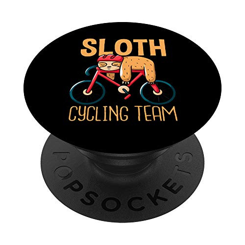 Sloth Cycling Team - Cartoon Animal On Bike Pun Gift PopSockets Grip and Stand for Phones and Tablets
