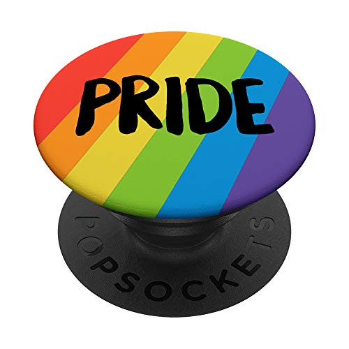 LGBT Pride and Gay Rights Rainbow Color Flag with Sunglasses PopSockets PopGrip Swappable Grip for Phones and Tablets
