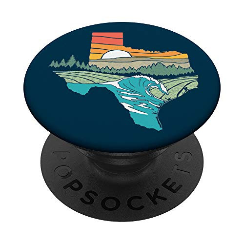 Texas Outdoors Vintage Nature Illustration Graphic PopSockets Grip and Stand for Phones and Tablets