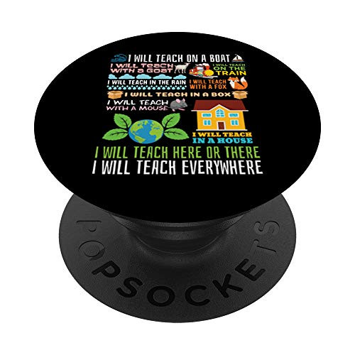 I Will Teach On A Boat Goat I Will Teach Everywhere Teacher PopSockets Grip and Stand for Phones and Tablets