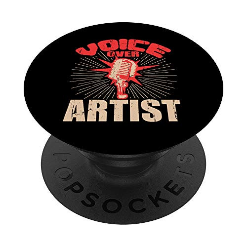 Voice Over Artist Microphone Actor Actress Gift Filmmaker PopSockets PopGrip Swappable Grip for Phones and Tablets