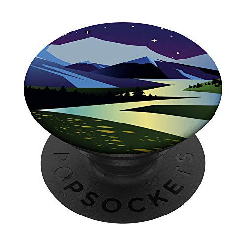Mountain River Pop Mount Socket Night Art Work Tree Woods PopSockets Grip and Stand for Phones and Tablets