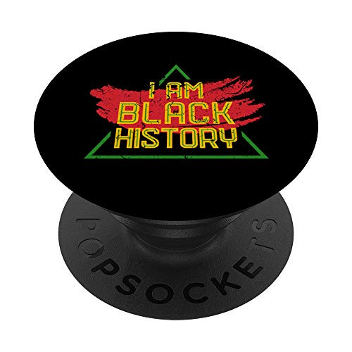 I Am Black History Month February Black Beauty PopSockets Grip and Stand for Phones and Tablets