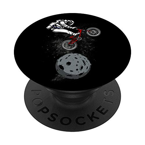 Space Astronaut Riding Bicycle Cosmic Bike Cycling Jump PopSockets Grip and Stand for Phones and Tablets