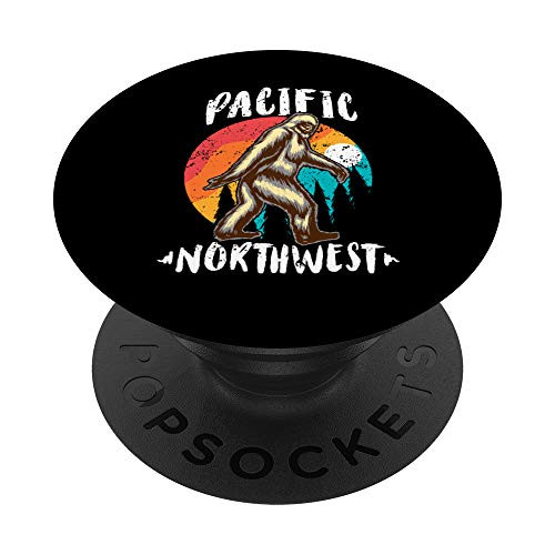 Pacific Northwest Outdoors Mountain Hiking Bigfoot PNW Gift PopSockets Grip and Stand for Phones and Tablets