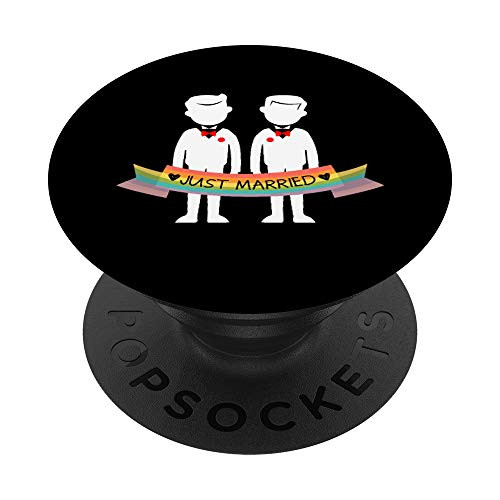 Just Married Grooms Rainbow Gay Honeymoon PopSockets Grip and Stand for Phones and Tablets Just Married Grooms Rainbow Gay Honeymoon PopSockets Grip and Stand for Phones and Tablets