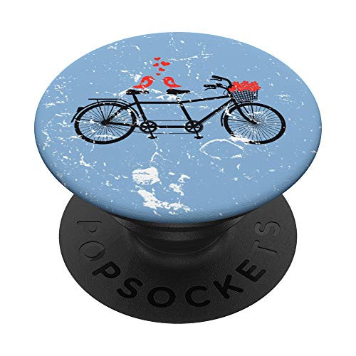 tandem bicycle love birds Valentines Day gift PopSockets PopGrip Swappable Grip for Phones and Tablets