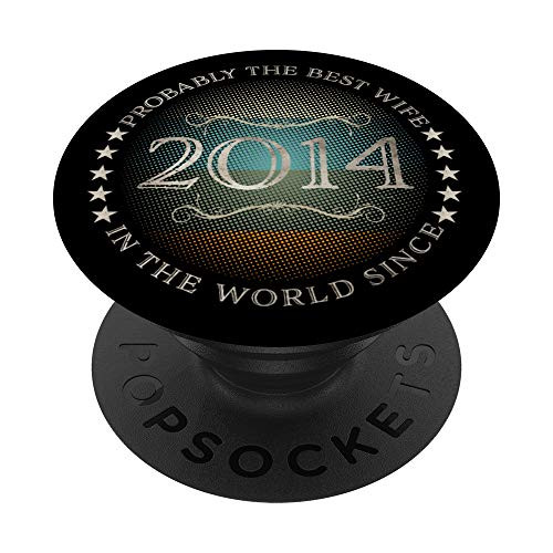 Married In 2014 Anniversary Wedding Celebration Wife Gifts PopSockets Grip and Stand for Phones and Tablets