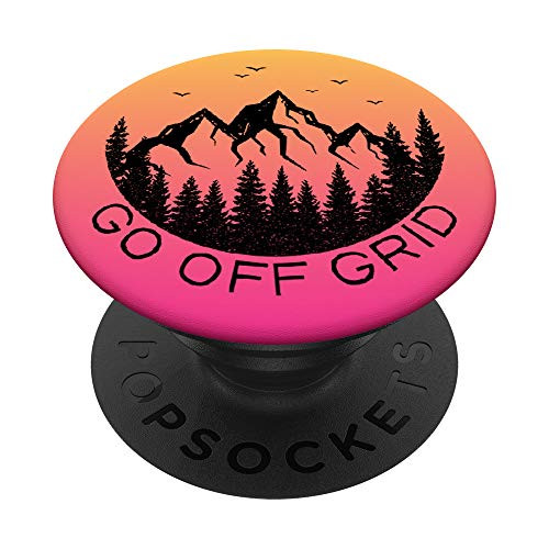Mountains And Outdoor Lovers Gift Pink Orange Camping Hiking PopSockets Grip and Stand for Phones and Tablets