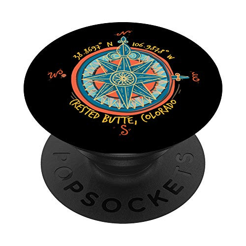 Crested Butte Colorado Outdoors Adventure Mountain Graphic PopSockets Grip and Stand for Phones and Tablets