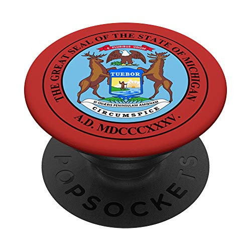 State of Michigan Seal Flag - United States of America USA PopSockets PopGrip Swappable Grip for Phones and Tablets State of Michigan Seal Flag - United States of America USA PopSockets PopGrip Swappable Grip for Phones and Tablets
