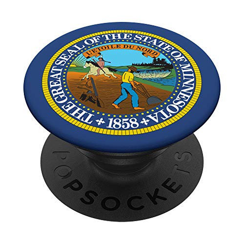 State of Minnesota Seal Flag - United States USA PopSockets Grip and Stand for Phones and Tablets