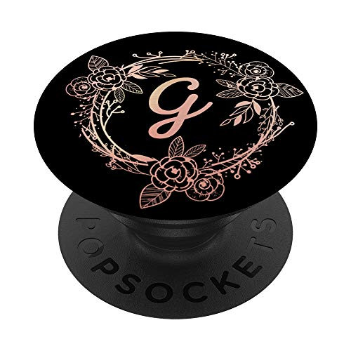 Floral G Monogram Letter Faux Rose Gold Initial Personalized PopSockets Grip and Stand for Phones and Tablets Floral G Monogram Letter Faux Rose Gold Initial Personalized PopSockets Grip and Stand for Phones and Tablets