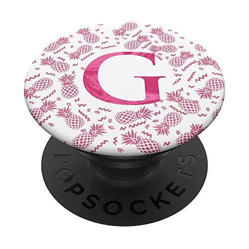 Pineapples Letter G Initials Monogram PopSockets Grip and Stand for Phones and Tablets