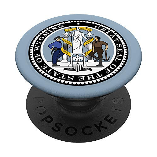 State of Wyoming Seal Flag - I Love my Home Country PopSockets Grip and Stand for Phones and Tablets