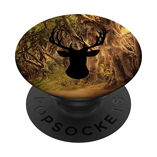 Brown Camouflage Black Deer Head Outdoor Hunting Gifts PopSockets Grip and Stand for Phones and Tablets