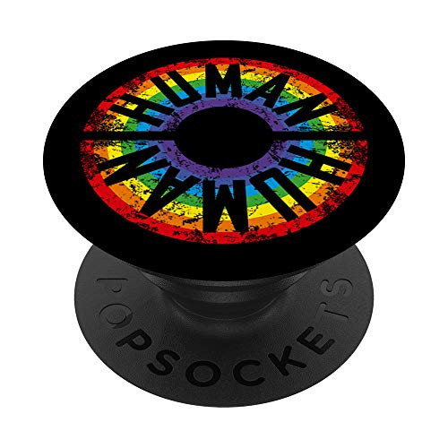 HUMAN Flag LGBT Gay Pride Month Transgender Rainbow Vintage PopSockets Grip and Stand for Phones and Tablets