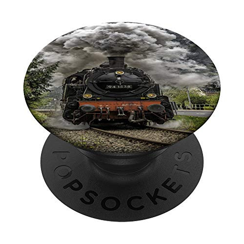 Railroad Steam Engine Train Locomotive Blowing Smoke PopSockets Grip and Stand for Phones and Tablets Railroad Steam Engine Train Locomotive Blowing Smoke PopSockets Grip and Stand for Phones and Tablets