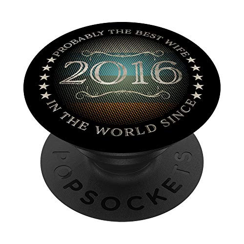 Married In 2016 Anniversary Wedding Celebration Wife Gifts PopSockets Grip and Stand for Phones and Tablets