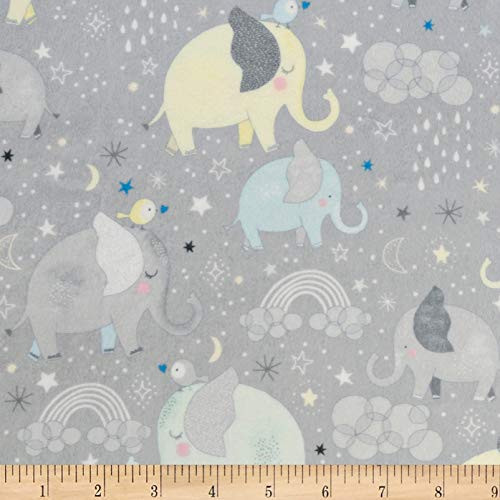 Shannon Fabrics Shannon Studio Digital Minky Cuddle Mama and Me Gray Fabric by The Yard