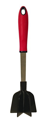 The Kitchen Queen Meat Chopper Masher Mix and Chop Nylon Stainless Steel Red Utensil, Multi Function Hand Tool, Mix Chop Blend Mash,Stirring Ground Beef Or Fruit, For A Pampered Chef Mix N Chop, USA