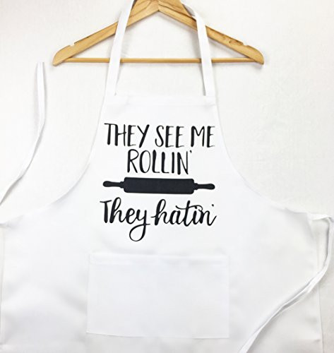 They See Me Rollin They Hatin Funny Apron Gift
