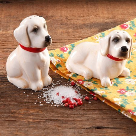 Pioneer Woman, Lucy and Duke Stoneware Salt & Pepper Shaker Set, 2 pcs