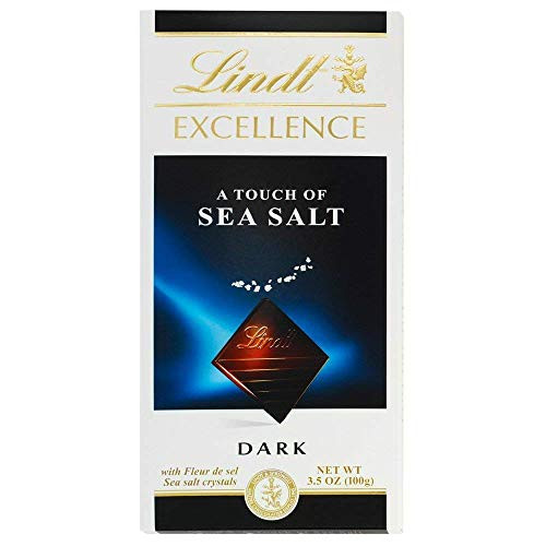 Lindt Excellence Bar -Dark Chocolate A Touch of Sea Salt- 3-5 Ounce Package - Pack of 4