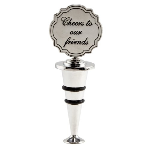 Thirstystone Wine Stopper, Cheers, Silver