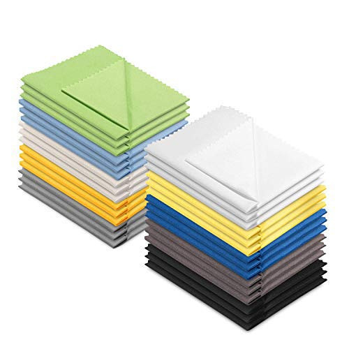 30 Pack Assorted Colors Microfiber Cleaning Cloths - 6 x 7 Microfiber Glasses Cloth - Great for Cleaning Eyeglasses  Cell Phones  Screens  Lenses  G 30 Pack Assorted Colors Microfiber Cleaning Cloths - 6 x 7 Microfiber Glasses Cloth - Great for Cleaning Eyeglasses  Cell Phones  Screens  Lenses  G
