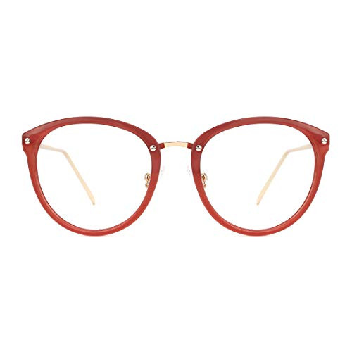 TIJN Blue Light Block Glasses Round Optical Eyewear Non-prescription Eyeglasses Frame for Women Men