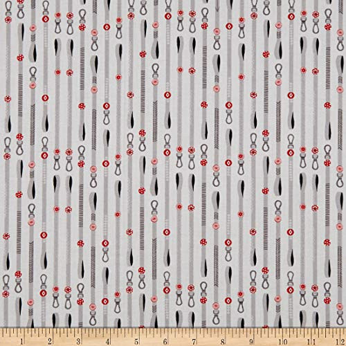 QT Quilt Fabrics Digital Hot Diggity Dogs Dog Leash Stripe White