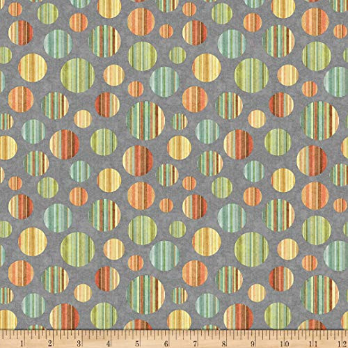 QT Quilt Fabrics Digital Toyland Circles Dark Gray