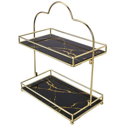 Z PLINRISE Makeup Organizer 2 Tier Bathroom Cosmetic Storage Shelf for Dresser and Countertop Decorative Wire Vanity Organizer Basket with Removable Z PLINRISE Makeup Organizer 2 Tier Bathroom Cosmetic Storage Shelf for Dresser and Countertop Decorative Wire Vanity Organizer Basket with Removable