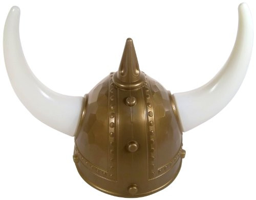 Jacobson Hat Company Mens Viking Helmet with Horns and Spike  Gold  One Size