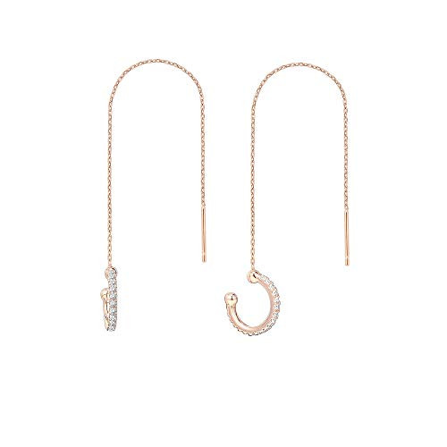 PAVOI 14K Gold Plated Sterling Silver Cuff Threader Earrings for Women in Rose Gold PAVOI 14K Gold Plated Sterling Silver Cuff Threader Earrings for Women in Rose Gold