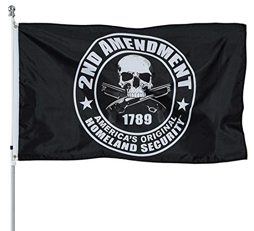 2nd Amendment Flag 3x5 Outdoor- Americans Orignal Homeland Security Flag- Skull Rifles 1789 Gun Flags Banner with Grommets