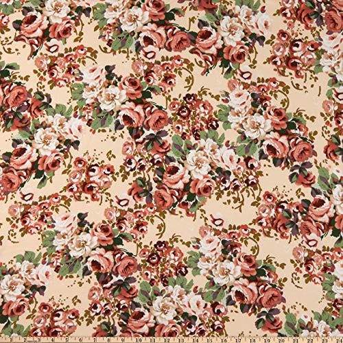 Fabric Merchants Rayon Challis Rose Garden Taupe-Mauve Fabric Fabric Merchants Rayon Challis Rose Garden Taupe-Mauve Fabric