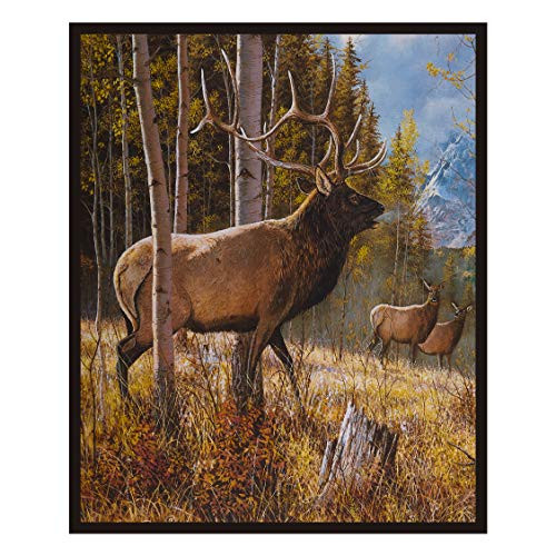 Whistler Studios Digital One Of A Kind Sunlit Elk 36in Panel Multi Quilt Fabric