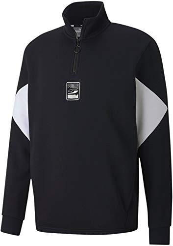 PUMA Mens Rebel Fleece Half-Zip  Black  XL