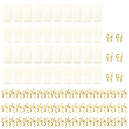 Electrical Connectors Kit  6-3mm 2 Pin Way Electrical Automotive Wire Connector Male Female Socket Plug and Pin Header Crimp Wire Terminals Kit for Mo