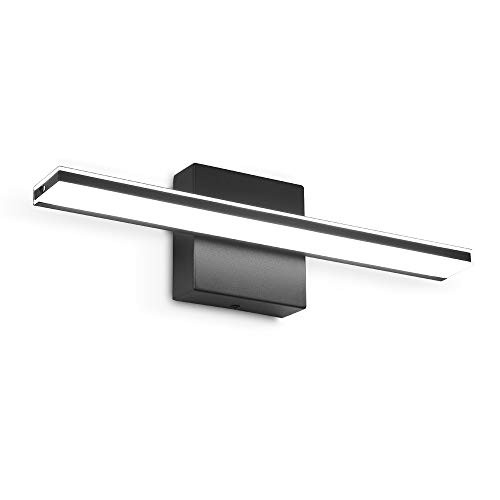 LED Vanity Light HOPSON 9W 16in Bathroom Vanity Light Fixture Black Make up Mirror Front Light Fixtures Cool White Wall Lights Sconces-6000K- LED Vanity Light HOPSON 9W 16in Bathroom Vanity Light Fixture Black Make up Mirror Front Light Fixtures Cool White Wall Lights Sconces-6000K-