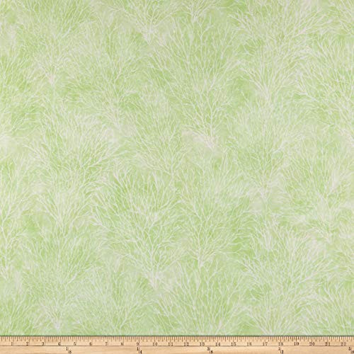 Springs Creative Products Susan Winget Coastal Living Coral Digital Woven Fabric  Moss Green  Fabric By The Yard