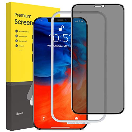 BENKS Privacy Screen Protector for iPhone 11 iPhone XR -6-1 Inch- Anti Spy  Dark Tempered Glass with 3D Curve Edge Full Coverage Case Friendly Frame S