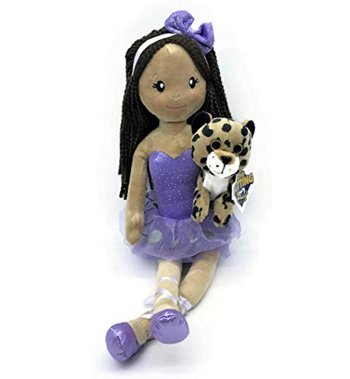 The Petting Zoo Ballerina Doll with Small Cheetah Stuffed Animal- Great Gifts for Girls  Dark Skinned -17 Inches The Petting Zoo Ballerina Doll with Small Cheetah Stuffed Animal- Great Gifts for Girls  Dark Skinned -17 Inches