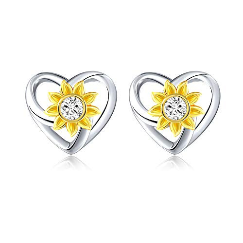 SNZM You are My Sunshine Sunflower Earrings for Women Girlfriend Sterling Silver Heart Stud Earrings Jewelry Gifts for Birthday Christmas SNZM You are My Sunshine Sunflower Earrings for Women Girlfriend Sterling Silver Heart Stud Earrings Jewelry Gifts for Birthday Christmas